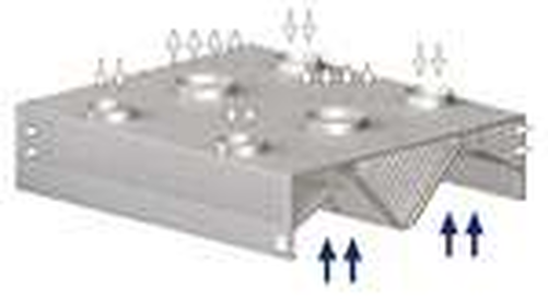 Okap centralny skrzyniowy kompensacyjny 4600x2200x450 mm | STALGAST, 9821622460