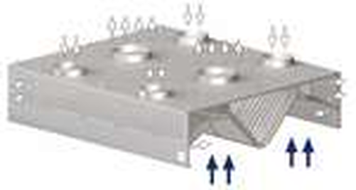 Okap centralny skrzyniowy kompensacyjno-indukcyjny 3300x2400x450 mm | STALGAST, 9821724330