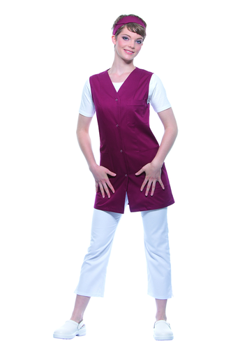 Tunika medyczna bez rękawów, rozmiar 34, bordowa | KARLOWSKY, Sara