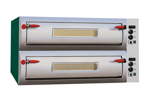 Dwukomorowy piec do pizzy ze stali nierdzewnej sterowany manualnie, 2x6 pizza 340 mm | PIZZA GROUP, PR M12