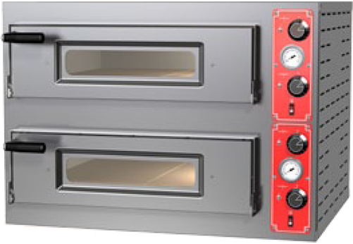 Dwukomorowy piec do pizzy, 2x4 pizza 300 mm | PIZZA GROUP, Six 8