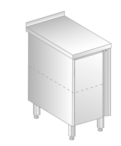 Stół z szafką 600x700x850 mm | DORA METAL, GT-3108
