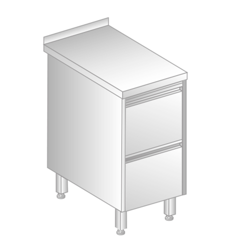 Stół z szufladami 600x700x850 mm | DORA METAL, GT-3109