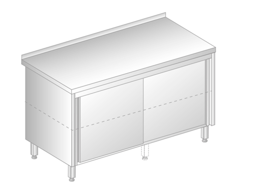 Stół z szafką z drzwiami suwanymi 1000x600x850 mm | DORA METAL, GT-3118 N