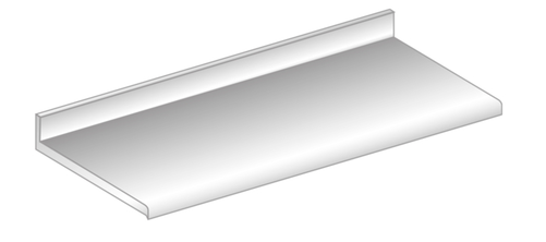 Blat do pracy 900x600 mm, z krawędzią antybryzgową | DORA METAL, DM-S-3001