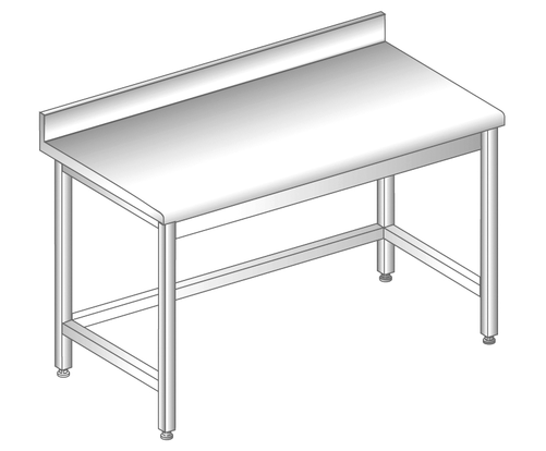 Stół do pracy 600x600x850 mm, z krawędzią antybryzgową | DORA METAL, DM-S-3101