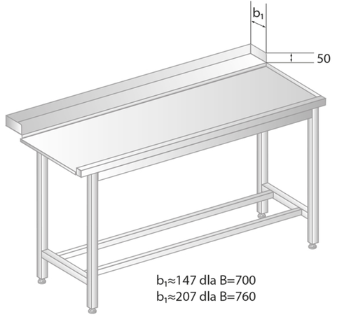 Stół wyładowczy do zmywarek 1800x700x850 mm | DORA METAL, GT-3248