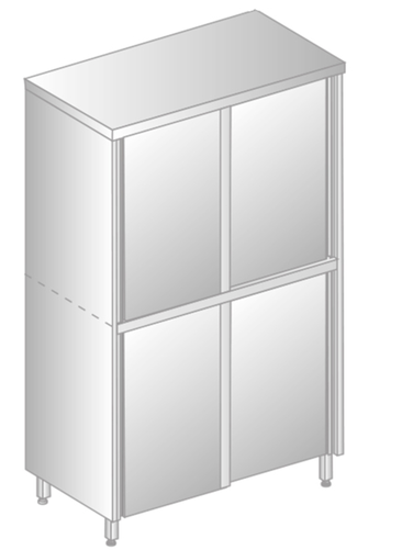 Szafa przelotowa z drzwiami suwanymi 1400x700x2000 mm, 179 kg | DORA METAL, GT-3309.02