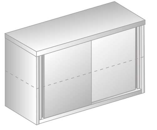Szafka wisząca z drzwiami suwanymi 1600x300x600 mm | DORA METAL, GT-3316