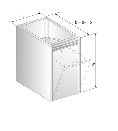 Moduł z pojemnikiem wychylnym 400x485x650 mm | DORA METAL, DM-3141.1