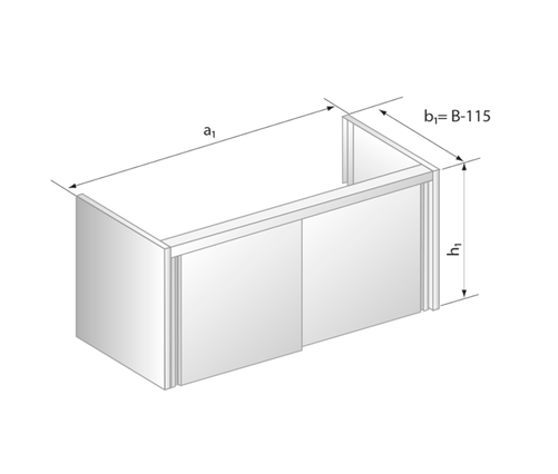 Moduł z drzwiami suwanymi pod zlewozmywak 1300x485x650 mm | DORA METAL, DM-3211.1