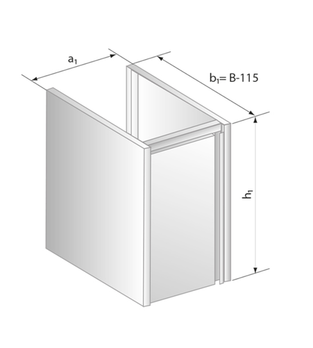 Moduł z drzwiami zawiasowymi pod zlewozmywak 500x585x650 mm | DORA METAL, DM-3231.1
