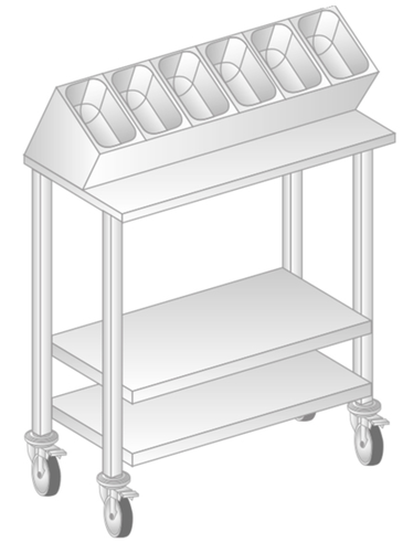 Pomocnik kelnerski 970x500x1295 mm | DORA METAL, DM-3430