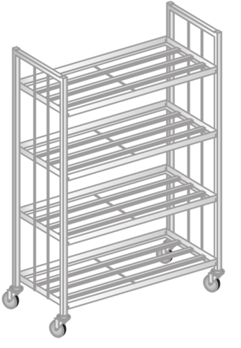 Regał do składowania i transportu tac termoizolacyjnych 1250x550x1790 mm. | DORA METAL, DM-3433