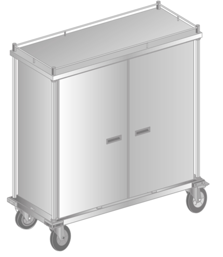Wózek do transportu tac termoizolacyjnych 1552x630x1673 mm | DORA METAL, DM-3460