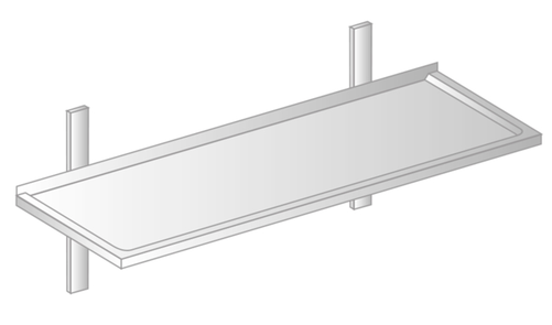 Półka wisząca z powierzchnią zagłębioną 800x400x250 mm | DORA METAL, GT-3502