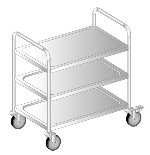 Wózek kelnerski trzypółkowy 855x685x870 mm | DORA METAL, DM-S-3423