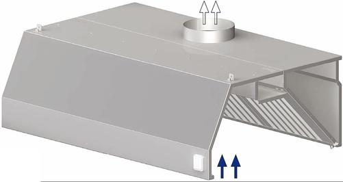 Okap przyścienny trapezowy 1000x800x450 mm | STALGAST, 9820708100