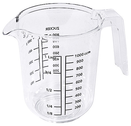 Dzbanek miarka do mąki lub cukru z polistyrenu, 1 l | CONTACTO, 3055/100