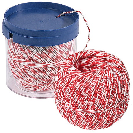 Sznurek do mięs z dyspenserem, o długości 150 m, biało-czerwony | CONTACTO, 3884/153