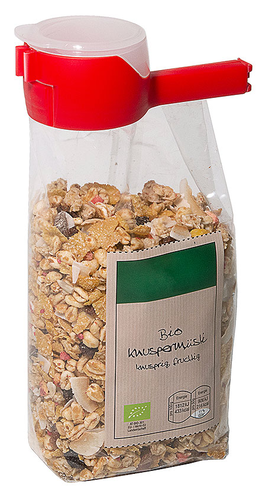 Klips do butelek z pokrywką, o długości 140 mm, czerwony | CONTACTO, 7555/149