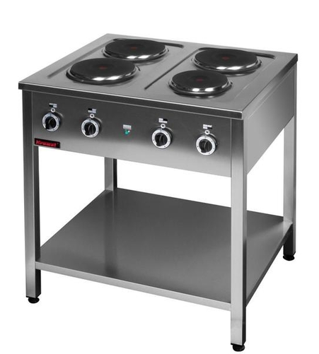 Kuchnia elektryczna 4-płytowa, wolnostojąca, 9,8 kW, 800x700x850 mm | KROMET, 000.KE-4M