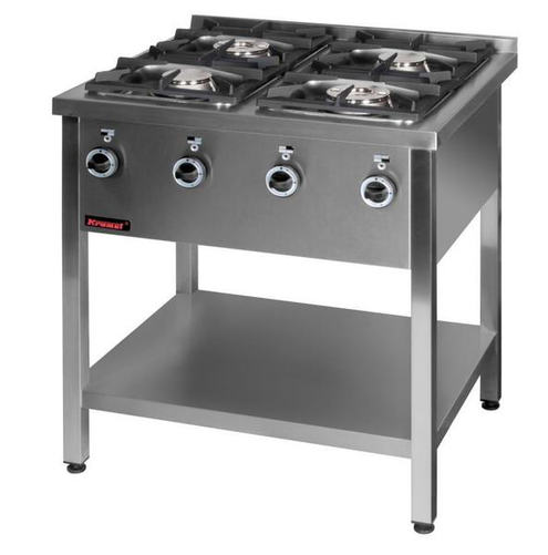 Kuchnia gazowa 4-palnikowa wolnostojąca, 24 kW, 800x700x850 mm | KROMET, 000.KG-4M