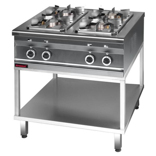 Kuchnia gazowa 4-palnikowa wolnostojąca, 13 kW, 800x700x900 mm | KROMET, 000.KG-4S.T