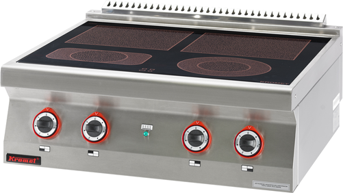 Kuchnia ceramiczna na podczerwień (infrared) 4-polowa, nastawna, 12,2 kW, 800x700x280 mm | KROMET, 700.KE-4C