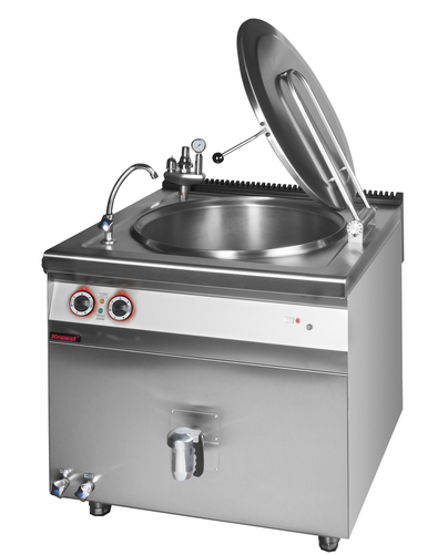 Kocioł warzelny elektryczny z pośrednim systemem grzania, 150 l, 18,5 kW, 900x900x900 mm | KROMET, 900.BEK-150.2