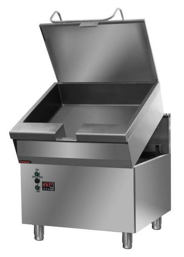 Patelnia elektryczna przechylna z misą ze stali nierdzewnej, elektryczny przechył misy, 80 l, 12 kW, 900x900x900 mm | KROMET, 900.PE-05Ex