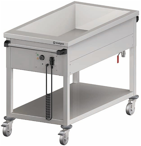 Bemar jezdny z półką 1-komorowy 3x GN 1/1 200 mm, zawór spustowy, 3 kW, 1205x600x850 mm | STALGAST, 982266126