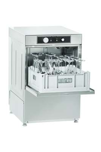 Zmywarka do szkła z dozownikiem płynu nabłyszczającego, myjącego i pompą spustową, kosz 400x400 mm, 470x520x720 mm | ASBER, GE-400 B DD