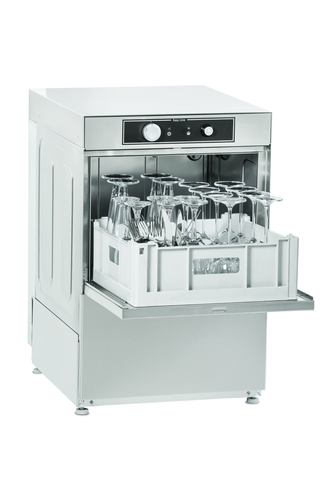 Zmywarka do szkła z dozownikiem płynu nabłyszczającego i myjącego, kosz 400x400 mm, 470x520x720 mm | ASBER, GE-400 DD