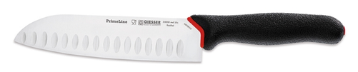 Nóż kucharski Santoku, szlif kulowy 180 mm, czarny | GIESSER, PrimeLine Chef
