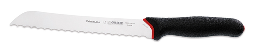 Nóż do pieczywa, ostrze faliste, 10 mm, 210 mm, czarny | GIESSER, PrimeLine Chef