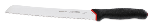 Nóż do pieczywa, ostrze faliste, 10 mm, 240 mm, czarny | GIESSER, PrimeLine Chef