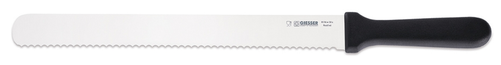 Nóż piekarniczy, jedna strona szlifowana, ostrze faliste 300 mm, czarny | GIESSER, 8136 w