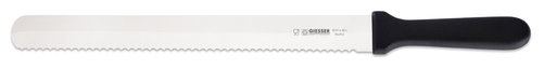 Nóż piekarniczy, ostrze dwustronnie szlifowane: proste, faliste 300 mm, czarny | GIESSER, 8137 w
