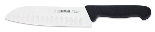 Nóż kucharski Santoku, japońska forma ze szlifem kulowym 180 mm, czarny | GIESSER, 8269 wwlk