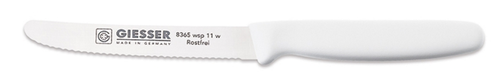 Nóż uniwersalny, pikutek, ostrze faliste 110 mm, biały | GIESSER, 8365 wsp