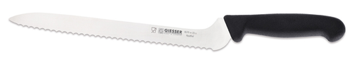 Nóż do pieczywa, kątowy z ostrzem falistym 230 mm, czarny | GIESSER, 8375 w