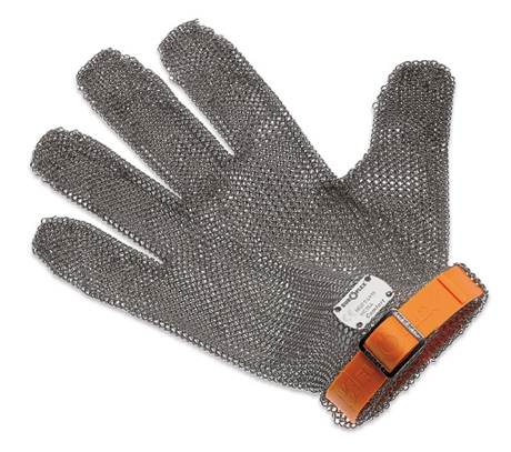 Rękawica metalowa z pomarańczowym paskiem, krótka, rozmiar XL | GIESSER, 9590 00