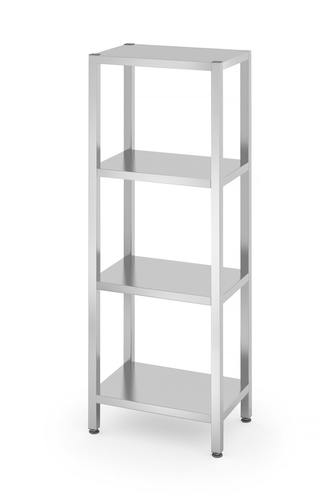 Regał magazynowy 4 półki pełne, skręcany 600x400x1800 mm | HENDI, 812501