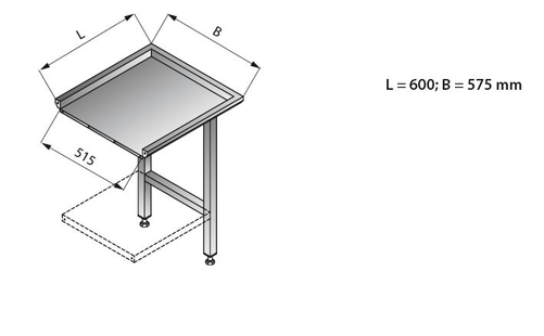 Stół prosty 600x575x850 mm | LOZAMET, LO323/6057