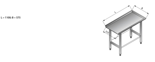 Stół prosty 1100x575x850 mm | LOZAMET, LO324/1157