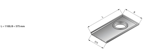 Płyta stołu z otworem na odpadki 1100x575 mm | LOZAMET, LO326/1157