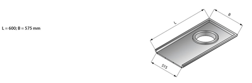 Płyta stołu z otworem na odpadki 600x575 mm | LOZAMET, LO326/6057