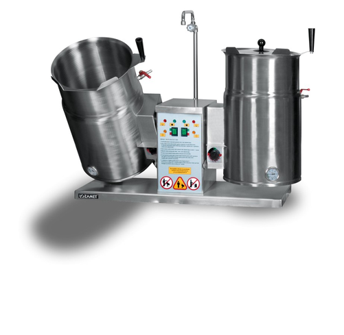 Zestaw 2 kotłów warzelnych przechylanych, elektrycznych, 2x30 l | LOZAMET, KEP.30.1x2
