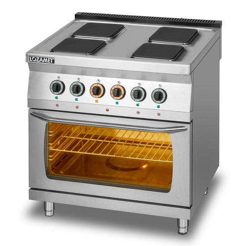 Kuchnia elektryczna 4-płytowa z piekarnikiem elektrycznym GN 2/1 | LOZAMET, L700.KE4-PE